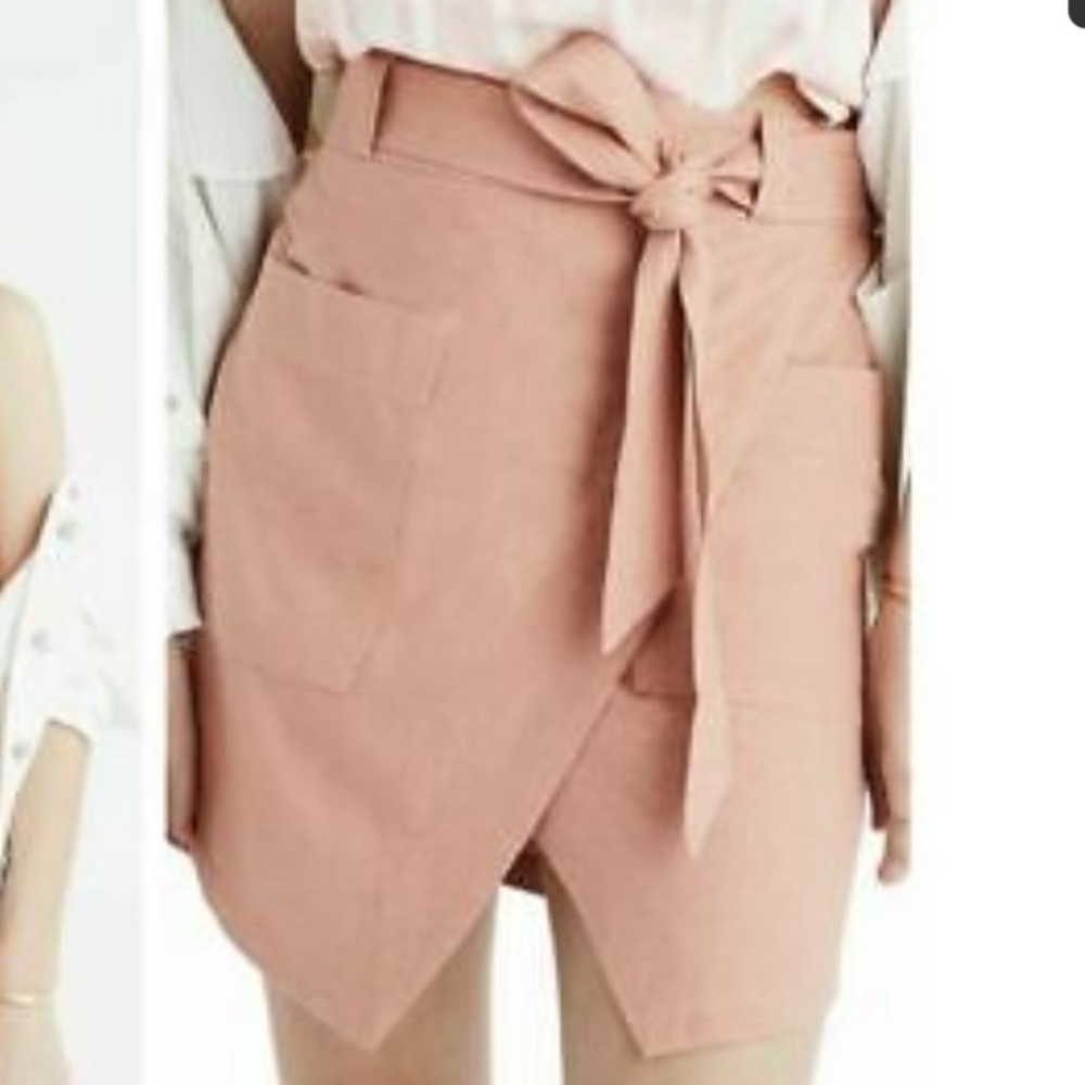 Madewell pink wrap skirt